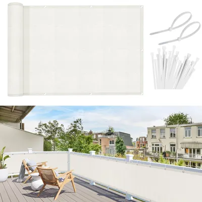 Produktbild von Balkon-Privatsphärenschutz – 100 x 600 cm – Cremeweiß