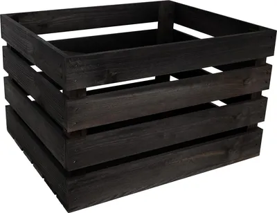 Produktbild von Creative Deco Holzkiste Schwarz | 50 x 40 x 30 cm | Deko Kiste Holz Obstkiste Weinkiste Aufbewahrungskiste