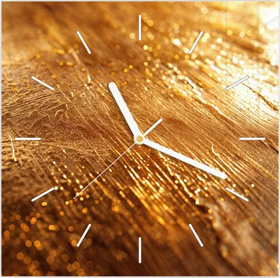 Produktbild von Wanduhr aus Glas mit Motiv Goldene Textur- 30 x 30 cm - inkl. Aufhängesystem