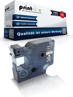 Produktbild von Kompatibles Schriftband für Dymo D1 45021 MobileLabeler Labelpoint 100 150 200 250 300 350 Labelwriter 400Duo S0720610 12 mm 7 m White - Black Beschriftungsband - Easy Light Serie