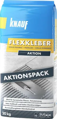 Produktbild von Knauf Flexkleber Aktion 20 kg, flexibel, für Fliese auf Fliese und Fußbodenheizung