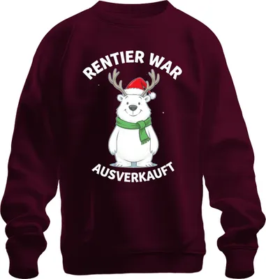 Zdjęcie produktu dla Reindeer was sold out funny Christmas polar bear antlers gift bluza uni , bordowy, XXL