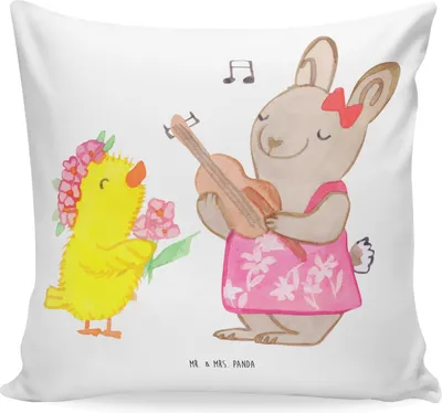 Produktbild von Mr. & Mrs. Panda kissen 40 x 40 Ostern Frühlingsgefühle - Weiß - Geschenk, Ostergrüße, Musik, Deko, Dekokissen, Osterhase, couch, Küken, 40x40, Sofa, kuschelkissen