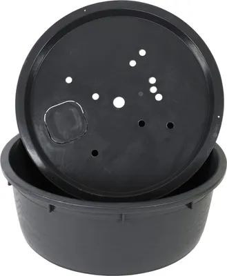 Produktbild von CLGarden Springbrunnenbecken Set mit ø 88cm GFK Deckel 150 Liter PE Becken für Springbrunnen Quellstein 90cm