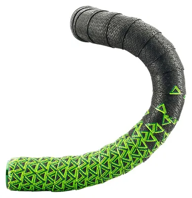 Image de Bande de guidon Deda Loop Gel noir vert avec bouchons en aluminium