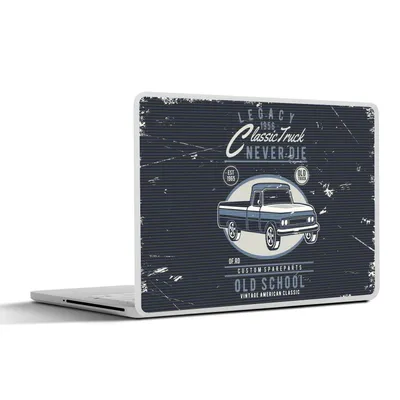 Produktbild von MuchoWow® Laptop Aufkleber Sticker Cover Auto - Oldtimer - Zeichnung 25x18 cm - Laptop-Deko
