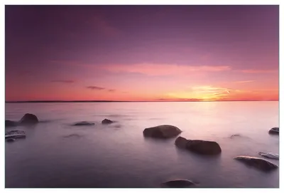 Produktbild von Wallario Küchenrückwand aus Glas, Größe: 90 x 60 cm, Motiv: Nebel am See bei Sonnenuntergang | Spritzschutz | abwischbar | pflegeleicht | in