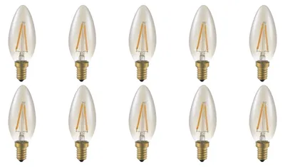 Produktbild von SPL E14 LED Filamentlampe C35 2W 2200K Extra Warmweiß Dimmbar 10 Stück
