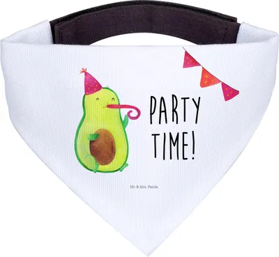 Produktbild von Mr. & Mrs. Panda Bandana Avocado Party Zeit - Weiß - Geschenk, Happy Birthday, Glücklich, Halstuch für Hund, Hunde, Genießen, Geburtstag, Hundehalstuch, Dreieckstuch