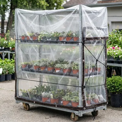 Produktbild von Ikodm 2x Transparente Plane mit Ösen wasserdichte Abdeckplane aus PE wetterfest und UV-beständig für Garten Balkon Terrasse Gewächshaus und Pavillon 2 × 1 m