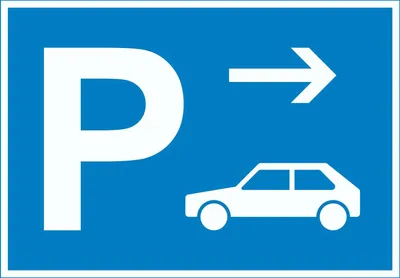 Produktbild von Auto PKW Parkplatz Schild mit Richtungspfeil rechts waagerecht A1 (594x841mm)