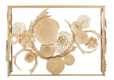Produktbild von Konsole Console Glam 114 x 40.5 x 80 cm Metall MDF Spiegel Gold