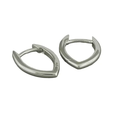 Produktbild von Ohrring Creole Klappscharnier 16x11mm spitzoval glänzend Silber 925