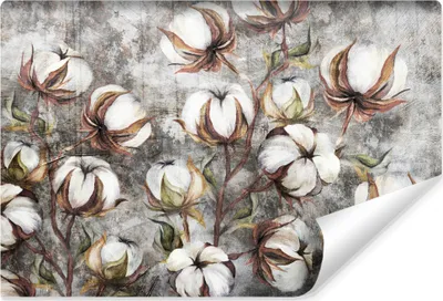 Produktbild von Muralo Vlies Fototapete BAUMWOLLE Blumen Pflanzen Beton Abstraktion Vintage Br. 300cm x Hö. 210cm