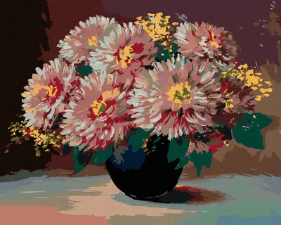 Produktbild von Zuty - Malen nach Zahlen - BLUMEN IN SCHWARZER VASE, 40x50 cm, mit Keilrahmen (bereits gespannt)