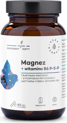 Zdjęcie produktu dla Aura Herbals magnez + witamina b6 (60 kaps.) 8878