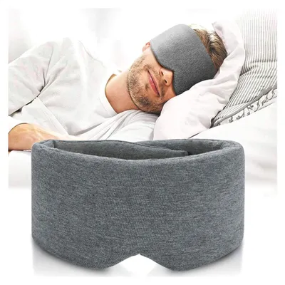 Produktbild von Handgefertigte Schlafmaske aus Baumwolle – es Design, lichtblockierende Schlafmaske, weich und bequem, Augenform, Blinder, Augenform, Flugzeug, mit Tasche für Schlafen und Reisen, für Damen, Herren