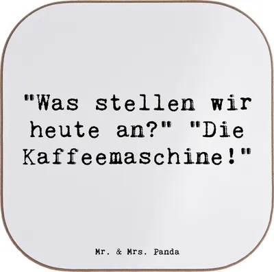 Produktbild von Mr. & Mrs. Panda Untersetzer für Gläser Spruch Freude am Morgen - Weiß - Geschenk, Tischuntersetzer, Holzuntersetzer, Gefühl, Morgendliches Ritual, Motivation, Humor