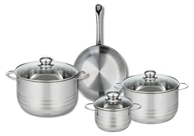 4-teiliges Kochtopf-Set, Edelstahl, 14–24 cm, induktionsgeeignet