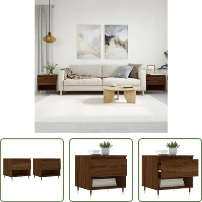 Produktbild von The Living Store Couchtische 2 Stk. Braun Eichen-Optik 50x46x50 cm Holzwerkstoff