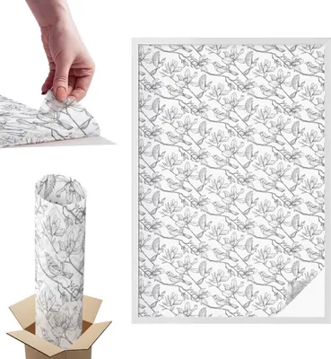Obrázok produktu pre Fólia na ochranu súkromia - 146x100 cm - farebné sklo / vitrážový dizajn - nepriehľadná a dekoratívna - samolepiaca dekoratívna fólia na sklo - ochrana proti UV žiareniu, jednoduchá inštalácia - vtáky a kvety