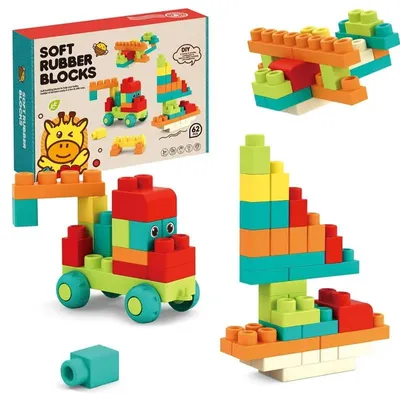 Obrázok produktu pre Mäkké stavebné kocky – 62 kusov