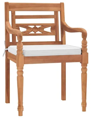 Obrázok produktu pre vidaXL Batavia Stoličky 2 ks s čalúnením Masívne drevo Teak