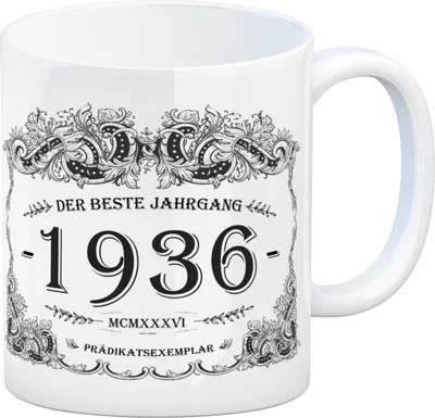 Produktbild von 1936 der beste Jahrgang Kaffeebecher Tasse Kaffeetasse Geburtsjahr Geburtstag