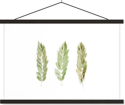 Produktbild von MuchoWow® Textilposter Tropisch - Blatt - Weiß 120x80 cm mit schwarzem Rahmen - Wanddeko