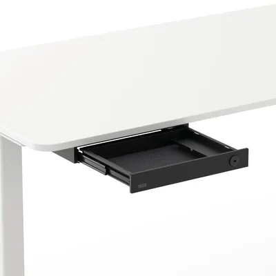 Produktbild von Yaasa Desk Drawer Schreibtisch Schublade, Schwarz – Abschließbare Unterbauschublade Schreibtisch im A4 Format mit Filz- & Stifteinlage, 5 kg Tragkraft