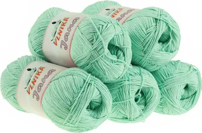 Produktbild von 5 x 100g Strickgarn Jana Häkelgarn Strickwolle Häkelwolle, Farbauswahl, Farbe:pastellgrün