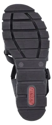 Produktbild von Rieker Damen Keilsandalette mit Plateau und gekreuzten Riemchen 68063, Größe:38 EU, Farbe:Schwarz