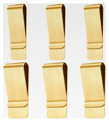 Produktbild von 6 Stück Geldklammern aus Edelstahl, Tragbare Geldklammer für Geldscheine und Karten (Gold)