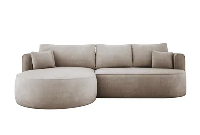 Produktbild von DomoHome - Moderne Ausziehbare Eckcouch FIORE Mit Schlaf-Funktion, Wellenfederung, Verstecktem Stauraum Und 5 Kissen, Ideal Für Elegante Wohnräume LINKS 284x183x82 cm Memphis 5
