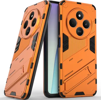 Produktbild von Armor Hülle für Xiaomi Redmi 14C Hybrid PC TPU Bumper Stoßfestes Schutzhülle mit Standfunktion Orange