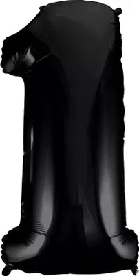 Image de Ballon en plastique XL chiffre 1 noir
