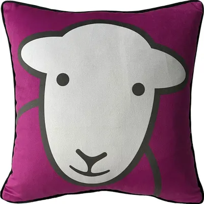 Obrázok produktu pre Herdy - Plyšový vankúš "Hello" - zamatový PM11738 (40 cm x 40 cm) (purpurová/biela)