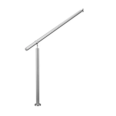 Produktbild von Eingangsgeländer 150 cm Silber, Edelstahl Handlauf Geländer, Wandhandlauf, Treppengeländer, Innen- Und Außenbereich Geeignet
