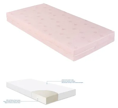 Produktbild von Kikka boo Babybett-Matratze extra Comfort 120 x 60 x 12 cm, Bezug abnehmbar rosa