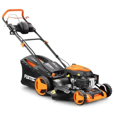 Produktbild von FUXTEC Benzin Rasenmäher RM5196eS - 196ccm | 51cm | E-Start| 6PS | Heckauswurf | 60L | E-Start | 40Kg | Mulchfunktion | 4-takt | 800ml