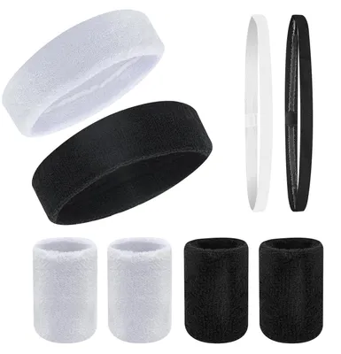 Productafbeelding van Set van 8 sport armbanden en een sportstirnband voor heren en dames