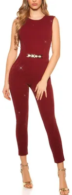 Imagen del producto de Mono enterizo Koucla Damen con hebilla (color burdeos con brillo, talla XXS)