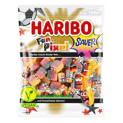 Obrázek produktu pro Haribo Konfekt Fan Pixel lékořice s ovocnou náplní 160g