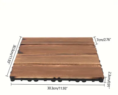 Produktbild von Holzdeckplatten – Terrassenplatten – Dielenplatten – Balkonplatten – Terrassenfliesen – 36 Stück, dunkelbraun