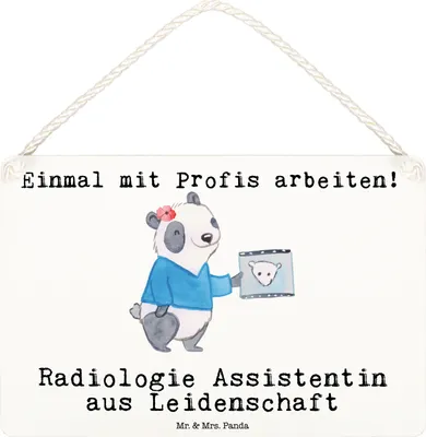 Produktbild von Mr. & Mrs. Panda Wandbild Holz Radiologie Assistentin Leidenschaft DIN A6 - Weiß - Geschenk, Türschild, wandtafel, holzbild, Schild, kleine aufmerksamkeit