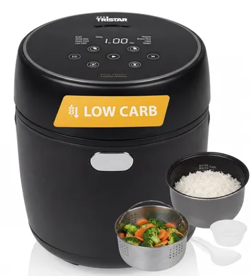 Produktbild von Tristar Digitaler Reiskocher mit Low-Carb-Funktion, 8 Automatikprogramme, 0,6 L