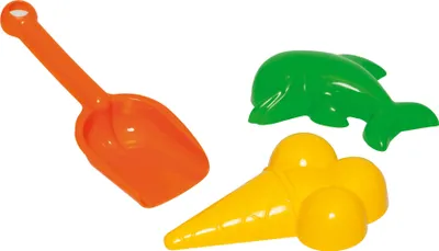 Produktbild von Sandspielzeug Set Schaufel Förmchen Formen 3-tlg. Sand- und Wasserspielzeug