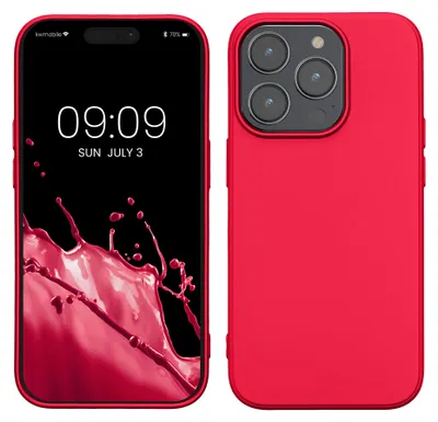 Produktbild von kwmobile Handyhülle für Apple iPhone 14 Pro Hülle - Silikon Case metallisch schimmernd - Schutzhülle Cover - Metallic Pink