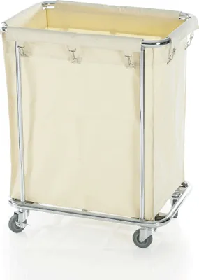 Produktbild von Wäschewagen/Wäschesammelwagen, beige, verchromt, 65x45x84 cm
