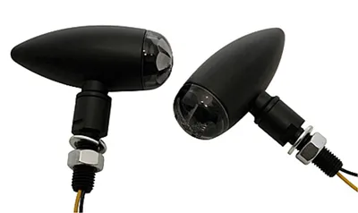 Obrázek produktu pro HIGHSIDER pro Micro-Bullet LED indikátor, černé pouzdro / čiré sklo (pár), přední a zadní